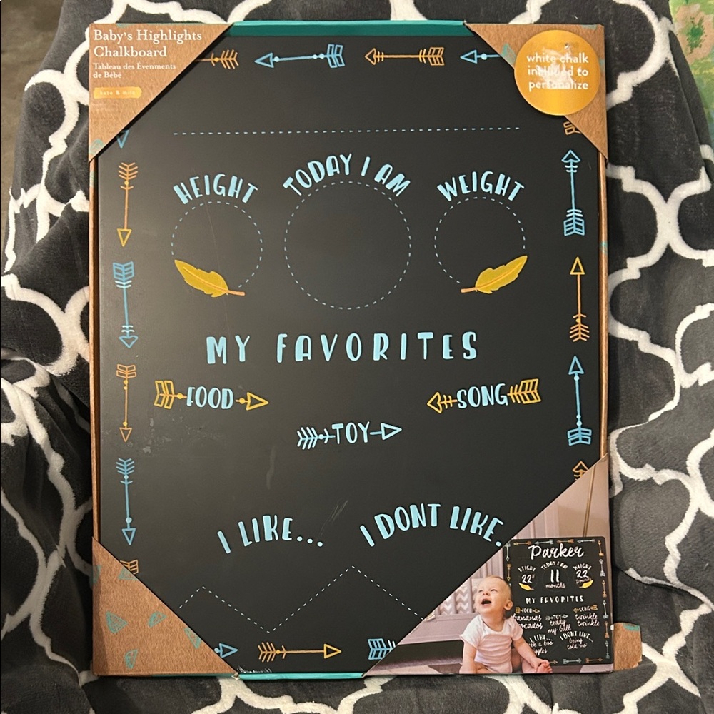 Baby's Highlights Chalkboard - Black and Blue